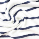 Navy Horizontal-Stripe Chunky Knit, Viscose-Poly, 220 gsm — photo 1