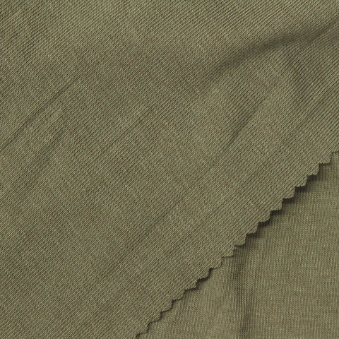 Modal Acrylic Stretch Rib Knit Fabric, 150 gsm, 165 cm — Khaki