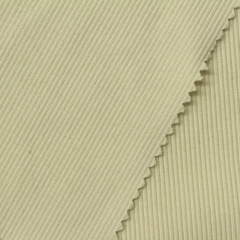 Cotton Stretch Rib Knit Fabric, 360 gsm, 145 cm — Khaki