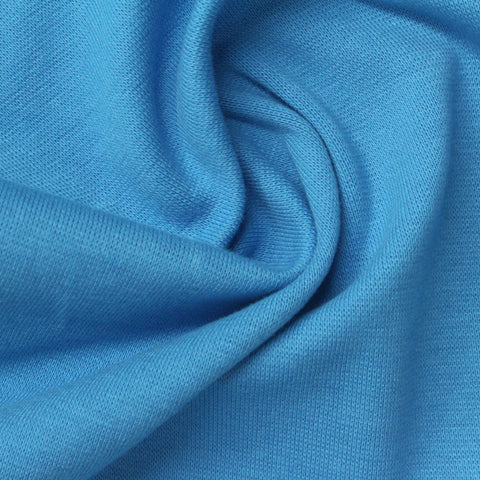 Cotton Stretch Rib Knit Fabric, 300 gsm, 160 cm — Blue