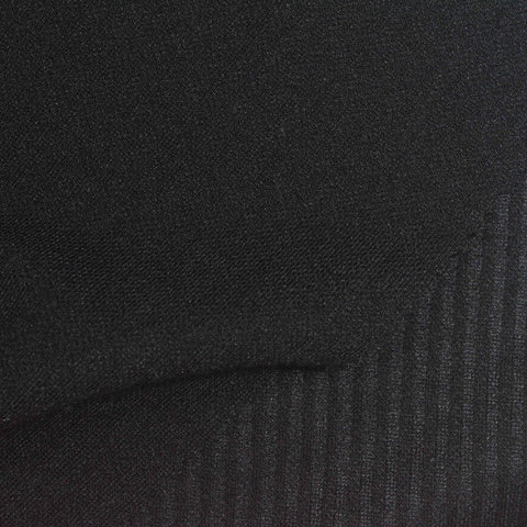 Polyester Viscose Stretch Rib Knit Fabric, 270 gsm, 150 cm — Black
