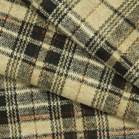 Beige Plaid Jacquard, Poly-Viscose, 392 gsm