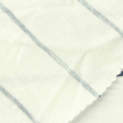 Blue Horizontal-Stripe Jersey Knit, Cotton-Modal