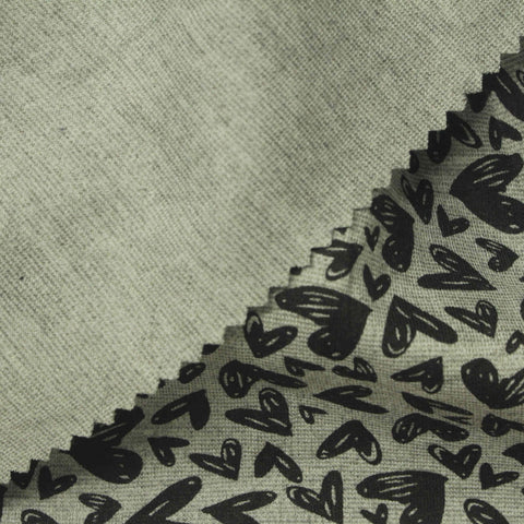 Black Hearts Ponte Knit, Poly-Viscose, 270 gsm, 160 cm, ref EF-273743