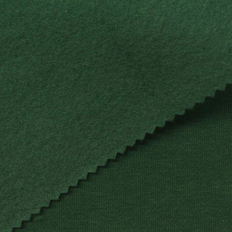 Brushed Cotton Polyester French Terry Fabric, 275 gsm, 175 cm — Green, ref EF-272416
