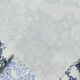 Dark Blue Floral Jersey Knit, Polyester — photo 1