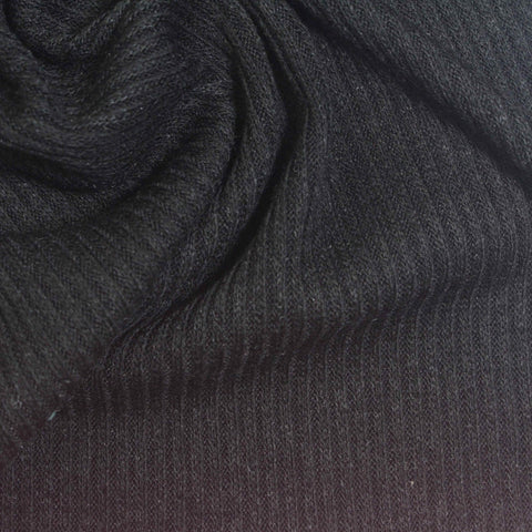 Dark Grey Marl Rib Knit, Viscose-Poly, 270 gsm, 140 cm