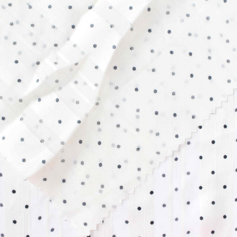 Black Dots Chiffon, Polyester, 95 gsm