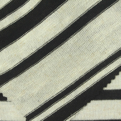 Black Horizontal-Stripe Rib Knit, Poly-Viscose, 283 gsm