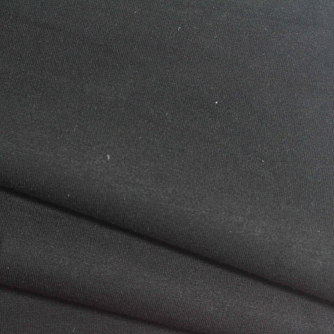 Viscose Nylon Stretch Ponte Knit Fabric, 420 gsm, 160 cm — Black