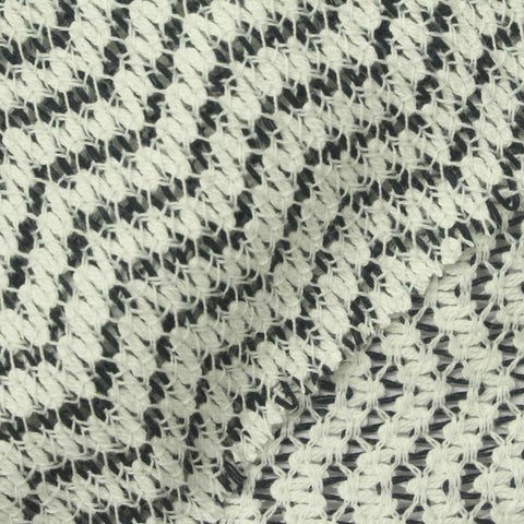 Cream Geometric Warp Knit, Poly-Cotton