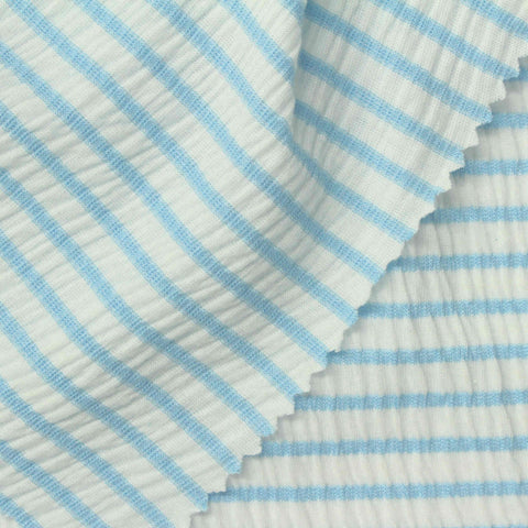 Striped Polyester Viscose Stretch Crepe Fabric, 200 gsm, 145 cm