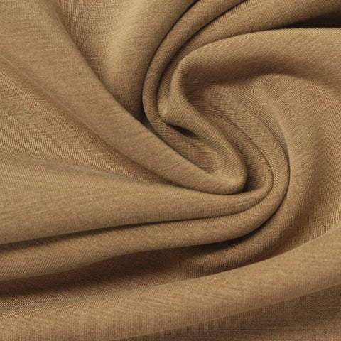 Polyester Viscose Stretch Scuba Knit Fabric, 326 gsm — Brown