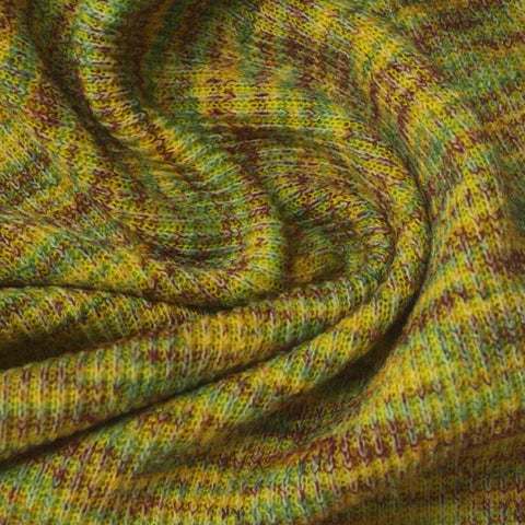 Yellow Marl Rib Knit, Polyester