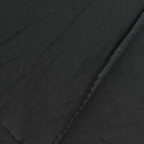Cotton Stretch Jersey Knit Fabric, 140 gsm, 170 cm — Black