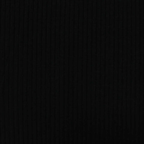 Jacquard Viscose Stretch Rib Knit Fabric, 170 gsm, 160 cm — Black