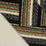 Black Vertical-Stripe Rib Knit, Poly-Viscose, 210 gsm — photo 1