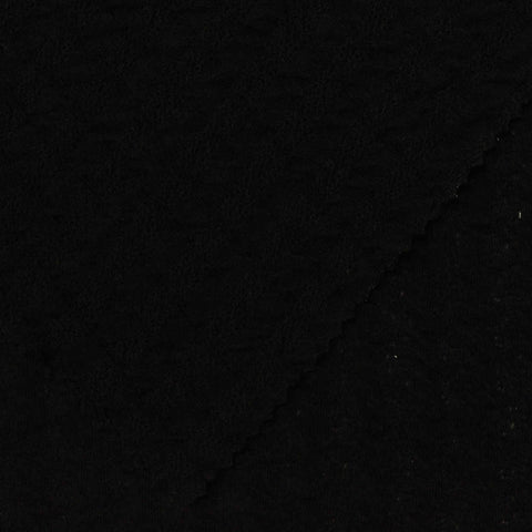 Jacquard Polyester Cotton Knit Fabric, 150 gsm — Black