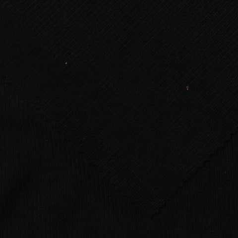 Polyester Viscose Rib Knit Fabric, 160 gsm — Black, ref EF-236482