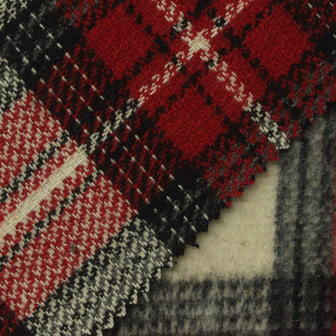 Red Plaid Woven, Poly-Acrylic