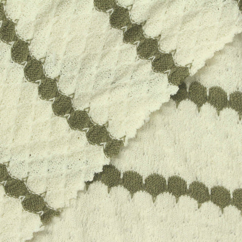 Jacquard Polyester Cotton Chunky Knit Fabric, 240 gsm, 160 cm — White