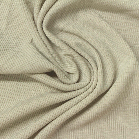 Light Beige Marl Rib Knit, Polyester, 160 gsm, 140 cm