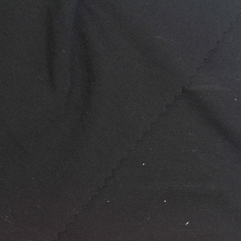 Viscose Nylon Stretch Ponte Knit Fabric, 250 gsm, 150 cm — Black