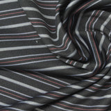 Dark Grey Horizontal-Stripe Jersey Knit, Polyester, 130 gsm — photo 1