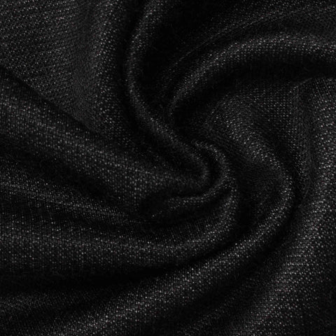 Black Marl Interlock Knit, Polyester, 280 gsm