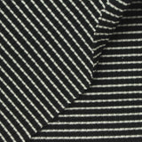 Black Horizontal-Stripe Rib Knit, Cotton, 200 gsm, 140 cm — photo 1