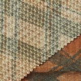 Marled Rust Bold-Plaid Waffle Knit, Poly-Viscose — photo 1