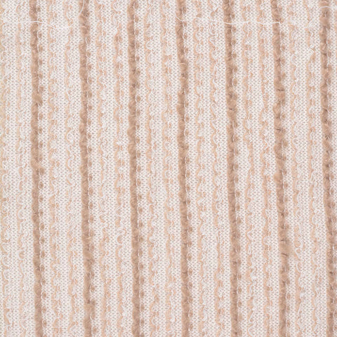 Striped Acrylic Polyester Blend Knit Fabric, 216 gsm, 150 cm — White