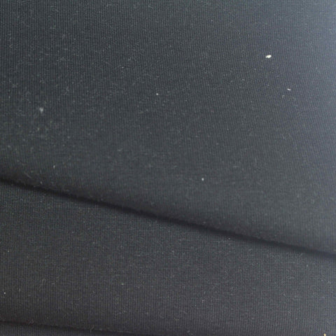 Cotton Polyester Stretch Scuba Knit Fabric, 375 gsm, 160 cm — Black
