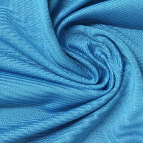 Polyester Stretch Milk Silk Knit Fabric, 180 gsm, 160 cm — Blue