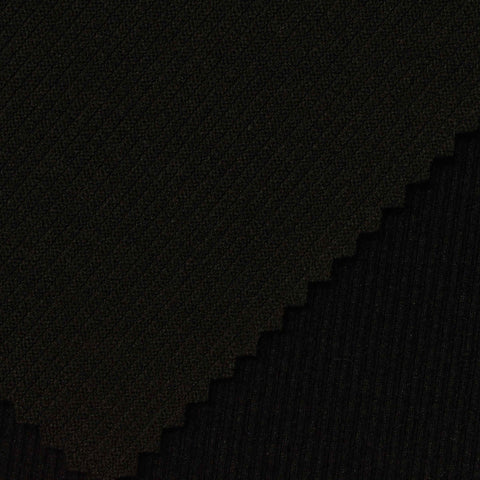 Polyester Stretch Interlock Knit Fabric, 496 gsm, 140 cm — Black