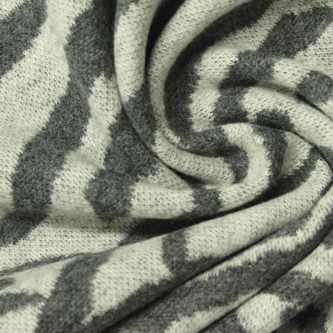Jacquard Cotton Polyester Interlock Knit Fabric, 230 gsm, 170 cm — White