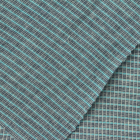 Light Blue Wavy-Line Jersey Knit, Cotton-Poly