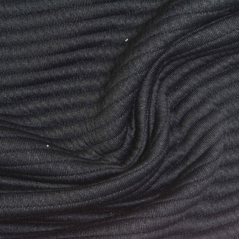 Black Ribbed Rib Knit, Polyester