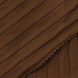 Jacquard Cotton Stretch Rib Knit Fabric, 216 gsm, 120 cm — Brown — photo 1