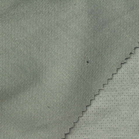 Heather Polyester Birdseye Knit Fabric, 315 gsm, 160 cm — Green