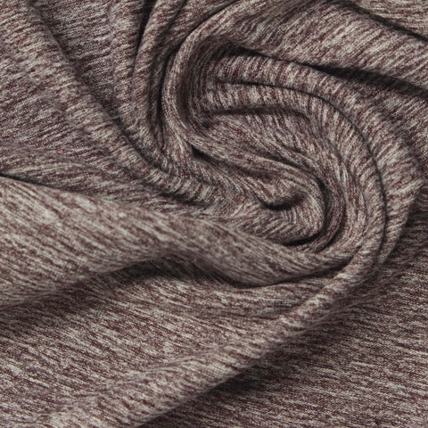 Dark Brown Marl Jersey Knit, Polyester, 160 gsm