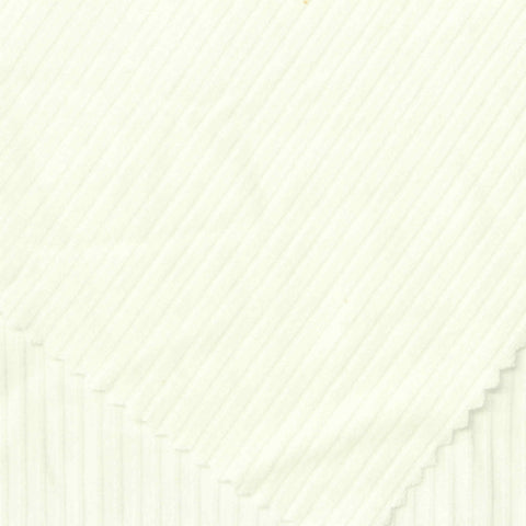 Viscose Stretch Rib Knit Fabric, 270 gsm, 145 cm — White