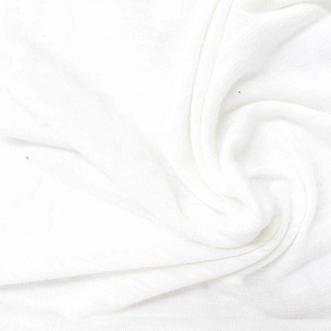 Slub Polyester Viscose Jersey Knit Fabric, 109 gsm, 155 cm — White