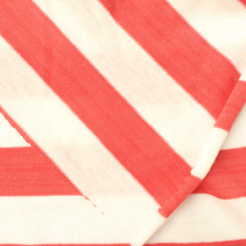 Red Horizontal-Stripe Chunky Knit, Cotton-Poly, 95 gsm