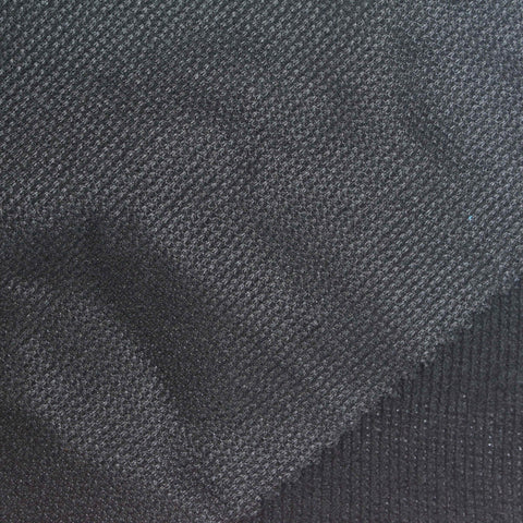 Cotton Polyester Stretch Knit Fabric, 220 gsm, 188 cm — Black
