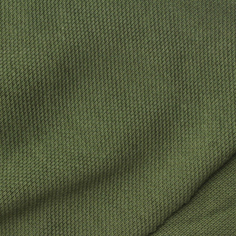 Olive Heather Piqué Knit, Poly-Cotton