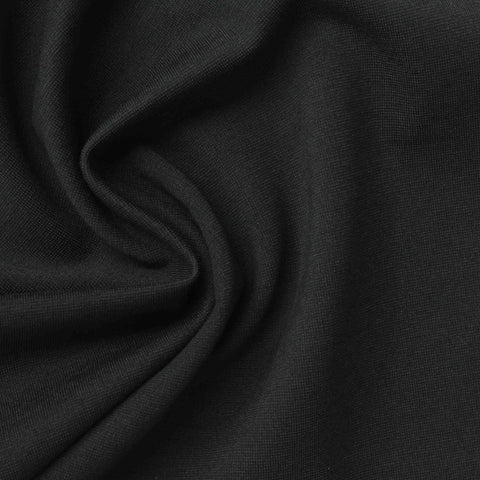 Viscose Nylon Stretch Ponte Knit Fabric, 270 gsm, 150 cm — Black, ref EF-272520