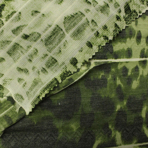 Dark Green Leopard Jacquard, Poly-Viscose