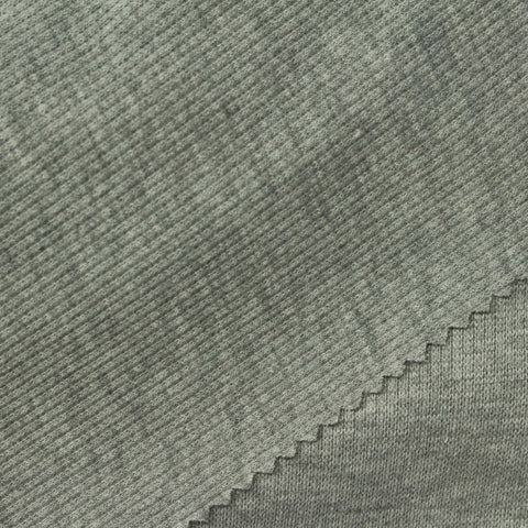 Grey Heather Rib Knit, Polyester, 340 gsm