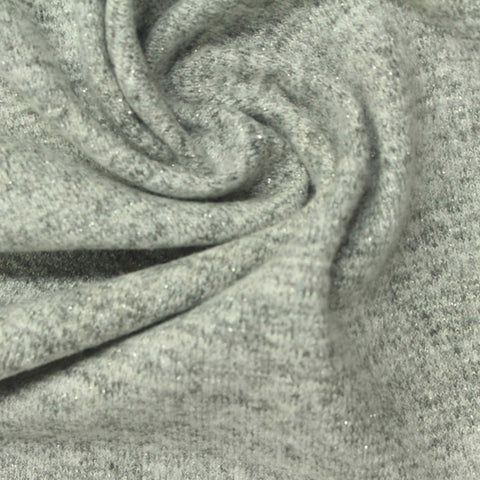 Grey Marl Chunky Knit, Viscose-Poly, 260 gsm, 150 cm